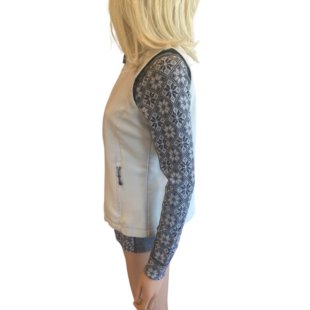 Ibex Softshell Vest Climawool Womens M Merino Wool Blend Ivory Stretch Outdoor - Picture 12 of 13